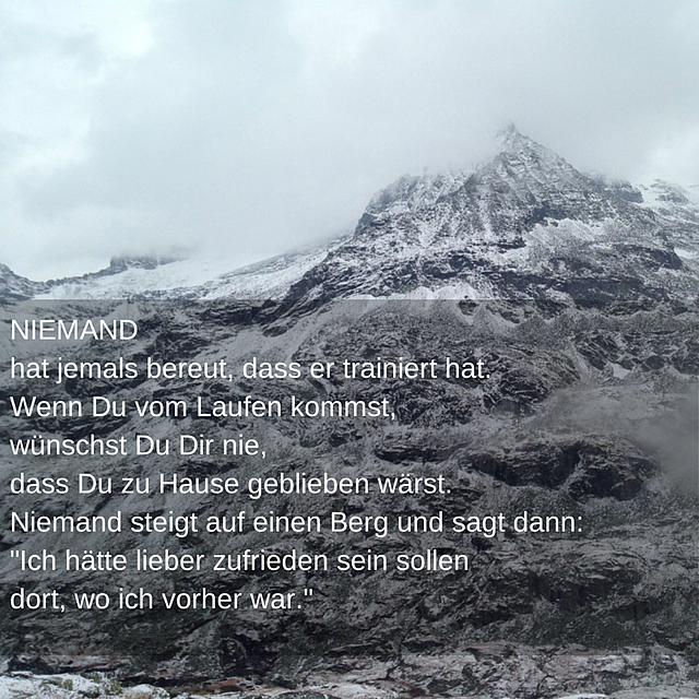 Niemand hat jemals bereut, sich zu sehr angestrengt zu haben.