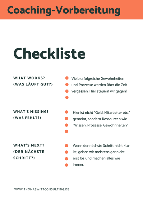 Coaching-Vorbereitung