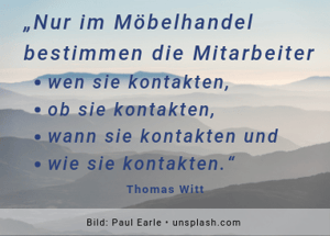 Nur im Möbelhandel entscheiden Verkäufer