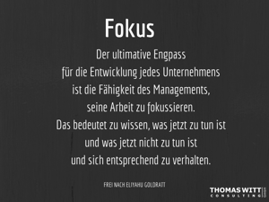 Goldratt - Fokus -Der ultimative Engpass für die